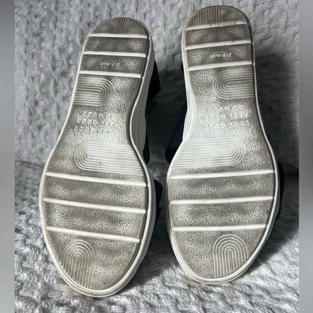 Dr. Scholl's Black & White Strap Low Wedge Sandals Women's Time Off Fun 7M - Picture 4 of 6